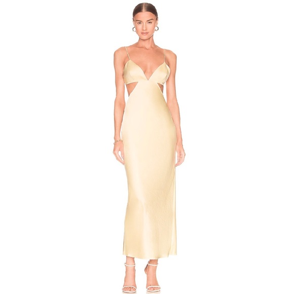 NEW SIGNIFICANT OTHER REVOLVE YELLOW CUTOUT MAXI DRESS - Picture 1 of 8